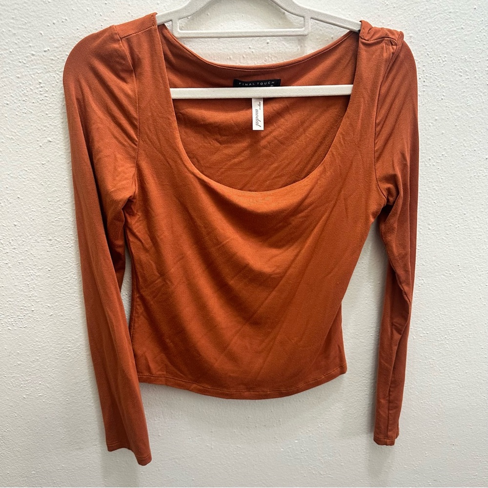 NanaMacs Orange Blouse Size Small